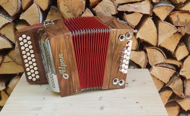 Alpen Harmonika Modell Mini Nussbaum G C F 