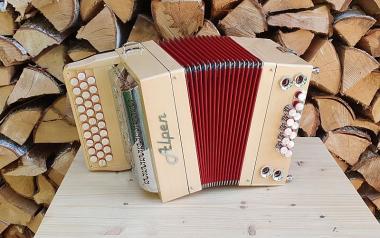 Alpen Harmonika Modell Mini Ahorn B es as 